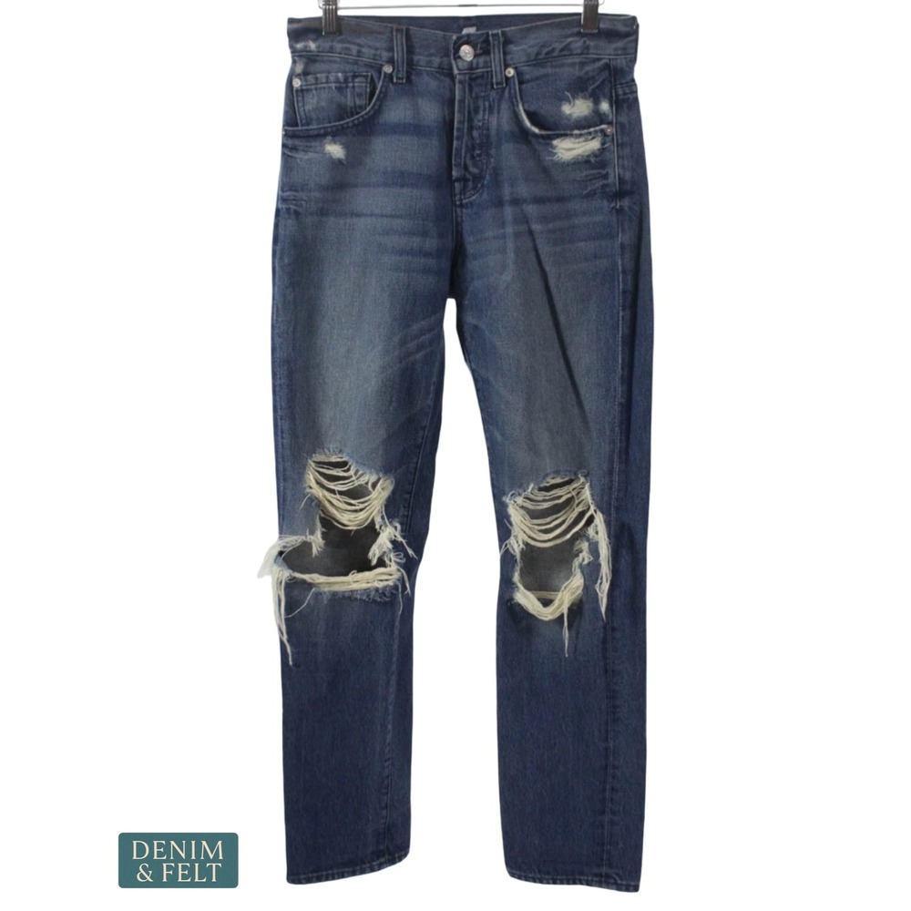7 For All Mankind The 1984 Boyfriend Jeans High Rise Button Straight Leg Vintage